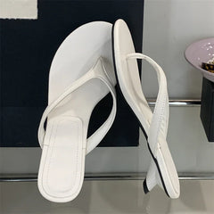 LBSFY -Summer Fashion Comfortable Round Clip Toe Slippers Women Thin Low Heels Casual Sandals Flip Flops Beach Shoes Zapatos De Mujer