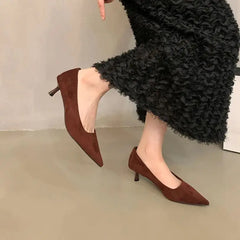 LBSFY -Fashion Sexy Flower Pointed Toe Thin Low Heels Pumps Women Elegant Wedding Slingback Mules Shoes Zapatos De Mujer