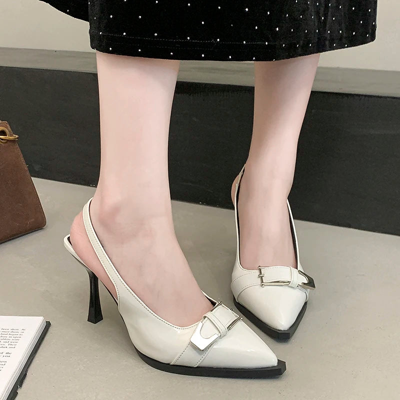 LBSFY -New Women's Ankle Boots Lace Up Leather Shoes Pointed Toe Flats Soft Sneakers for Female Motorcyle Boots Black Booties