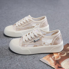 LBSFY  -  Sneakers for Women Lace Low Top Flat Shoes Summer 2024 Fashion Cute Casual Comfort Walking Tennis Ladies Floral Loafers