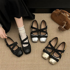 LBSFY -French Style Retro Bow Mary Jane Shoes Women's Outer Wear Spring 2025 New Style Ballet Style Shoes