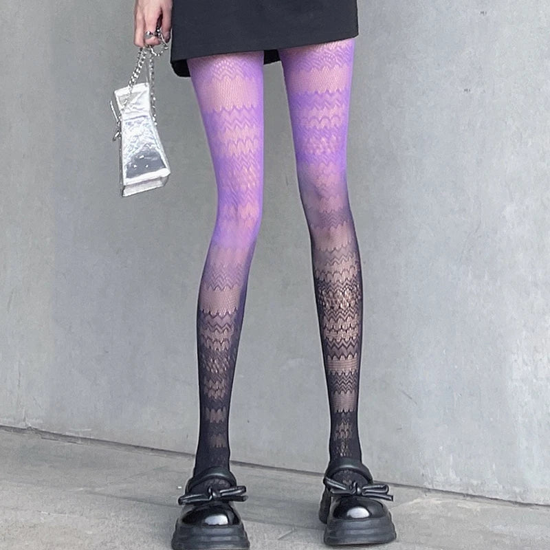 Lbsfy Gradient Female Thin Tights Fashion Lolita Cosplay Girls Pantyhose Women Candy Colors Long Stockings Summer Colorful Leggings