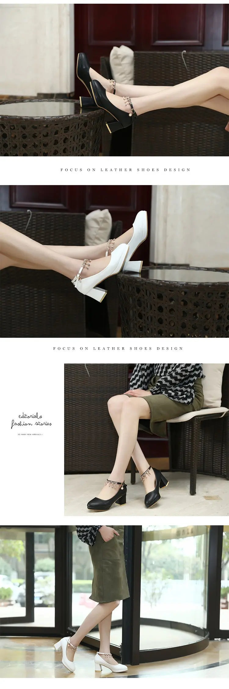 LBSFY -Women Elegant 6cm High Heels Lady Fashion Crystal Ankle Strap Thick Heeled Pumps Autumn 2024 Wedding Bridal Luxury Party Shoes