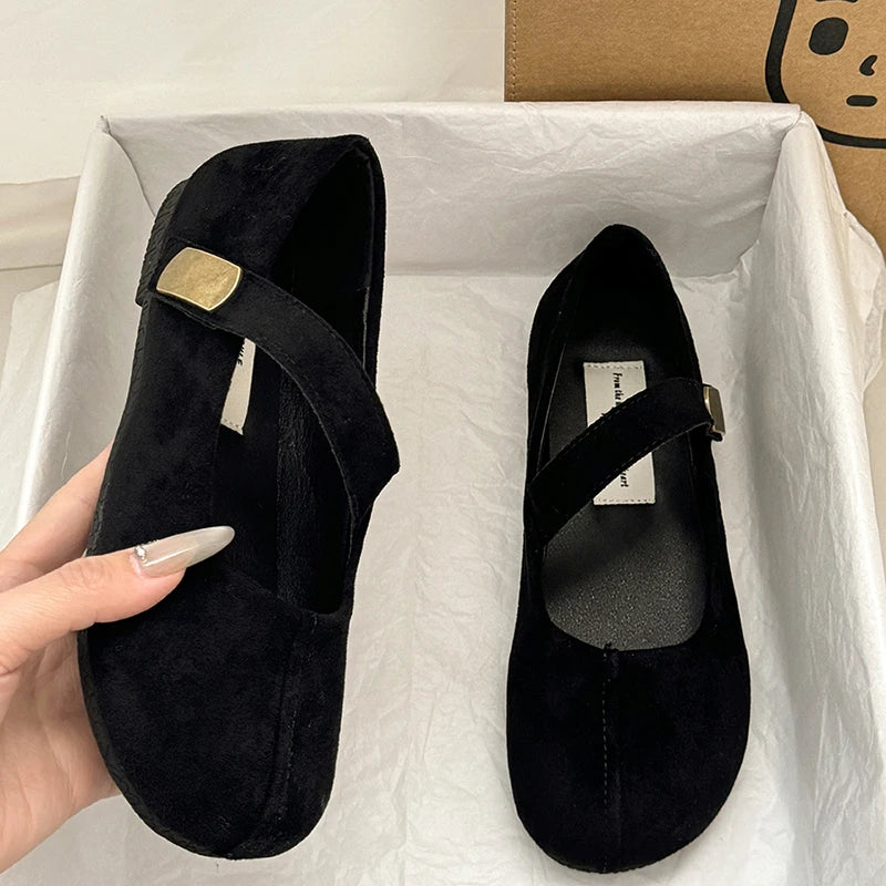 LBSFY  Leopard Print Women Mary Jane Shoes Fashion Shallow Slip On Shoes Ladies Casual Soft Sole Grandma's Flats Shoes
