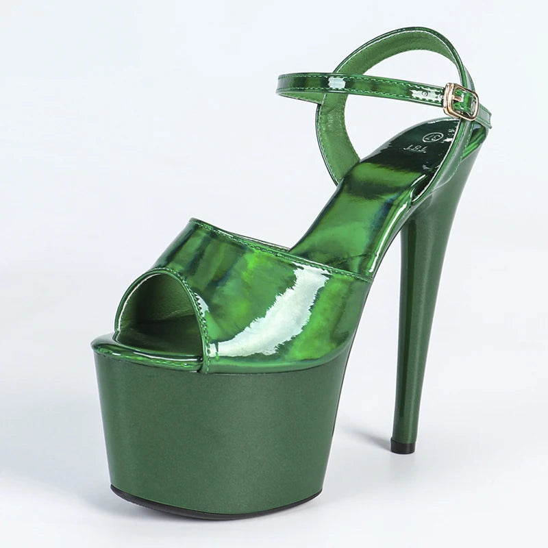 LBSFY  -Catwalk Women Sexy 17CM Fetish Sandals Platform Peep Toe Stripper Pole Dance Extreme High Heels Wedding Banquet Shoe