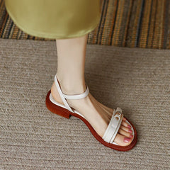 LBSFY  -  2024 Summer Gladiator Women Sandals Fashion Elegant Metal Decoration Open Toe Shoes Ladies Outdoor Dress Low Heel Sandalias