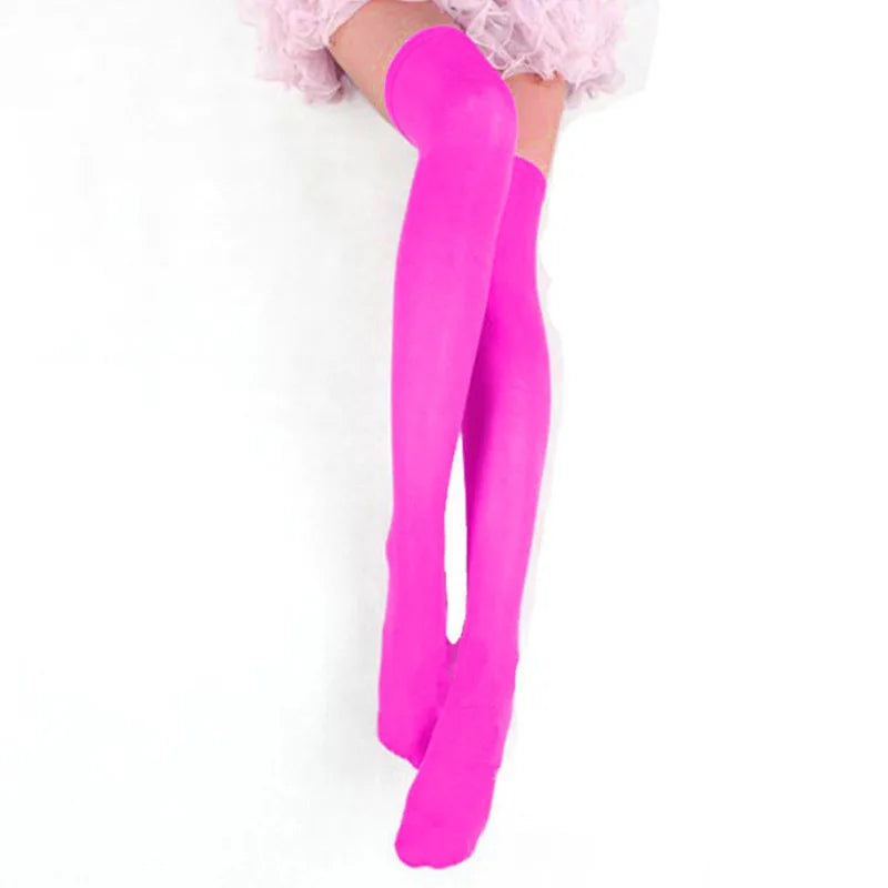 Lbsfy Soild Color Long Socks Women Over Knee Thigh High Over The Knee Stockings Lolita Ladies Girls Warm Knee Socks