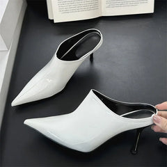 LBSFY -Spring Fashion Woman Slippers Sexy Pointed Toe Thin Low Heels Wedding Party Slides Mules Shoes Zapatillas De Mujer
