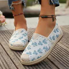 LBSFY  -  Flowers Print Loafers Shoes Women Autumn Slip-On Breathable Canvas Espadrille Shoes Woman Comfort Non-Slip Casual Flats Female