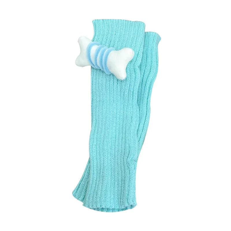 Lbsfy New Lovely Children Korean Lolita Style 27cm Leg Warmers Kids Knitted Warm Foot Cover for Girls Elastic Tube Socks Y2K Gloves