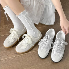 LBSFY -Autumn Women Ballet Flats 2025 New Fashion Vintage Casual Shoes Non-slip Retro Lace Up Outdoor Leisure Shoe Vulcanized Shoes