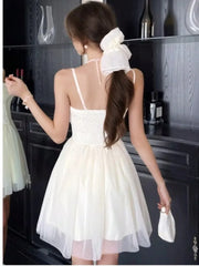 LBSFY -Summer Elegant Sweet Princess Dresses For Woman Spaghetti Strap Mesh A-Line Short Dress Birthday Party Evening Fashion New