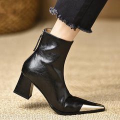 LBSFY   Pointed Toe Women Modern Ankle Boots High Heels Short Booties Concise Office Lady Shoes