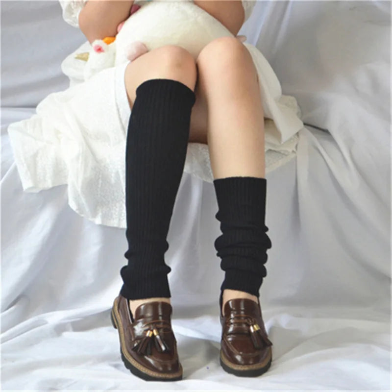 Lbsfy Candy Color Sweet Girl Leg Warmers NEW Korean Knitted Foot Cover Women Solid Color Autumn Winter Stylish Elastic Long Tube Sock