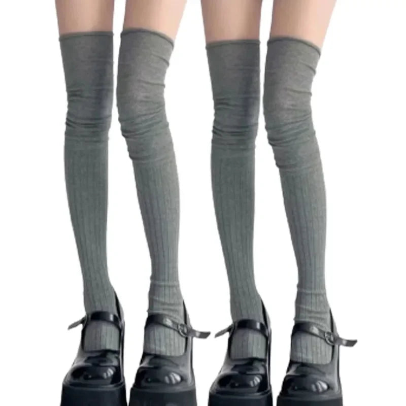 Lbsfy 1/3pairs Autumn Long Tube Socks Thermal Warm Stocking Female Trendy Casual Thigh High Striped Leggings Trendy Over The Knee Sock
