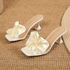 LBSFY  -  Women Pumps Fashion Bow Design Cute Women Slippers Peep Toe High Heels Shoes Party Shopping Shoes Chaussure Femme