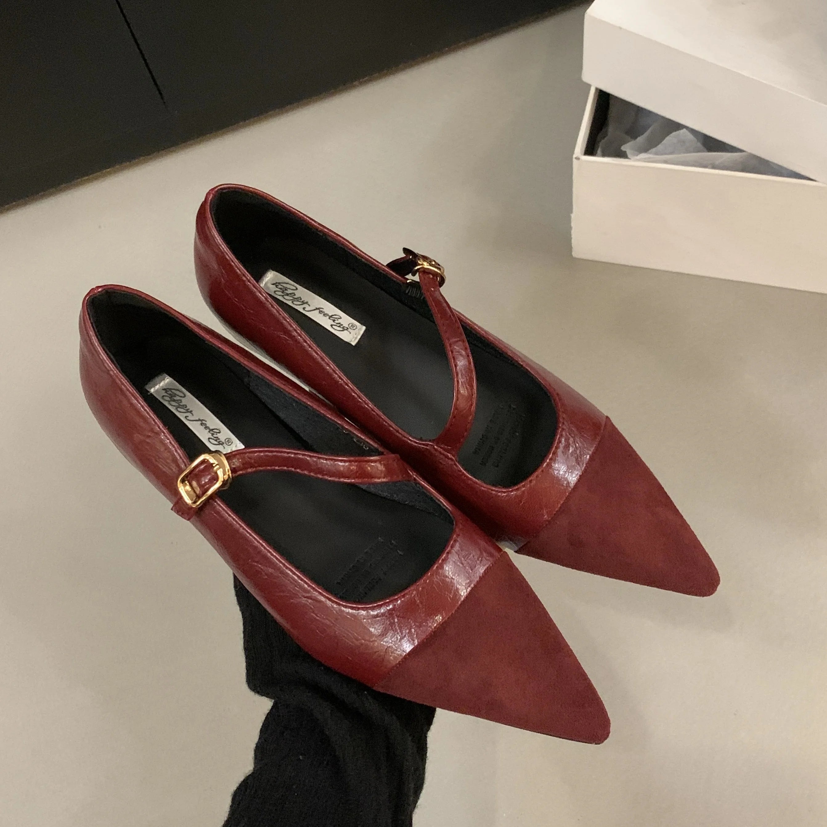 LBSFY  -Spring New Brand Women Flats Fashion Pointed Toe Slip On Ladies Casual Laofer Shoes Flat Heel Dress Flat Shoes Muj