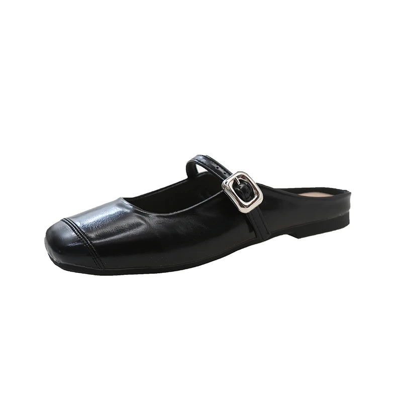 LBSFY -Fashion Solid Color Simple Slippers Elegant Casual Flat Wear-resistant Comfortable Fashionable Women's Muller Chaussure Femme