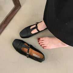 LBSFY - Brand New Women Flats Fashion Round Toe Shallow Mary Jane Shoes Soft Casual Ballet Shoes Slingback Shoes Size35-40 Muje