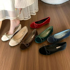 LBSFY -Brand Women Velvet Flats Round Toe Shallow Soft Ballerina Shoes Ladies Casual Dress Shoes Ballet Loafers Classics Mujer
