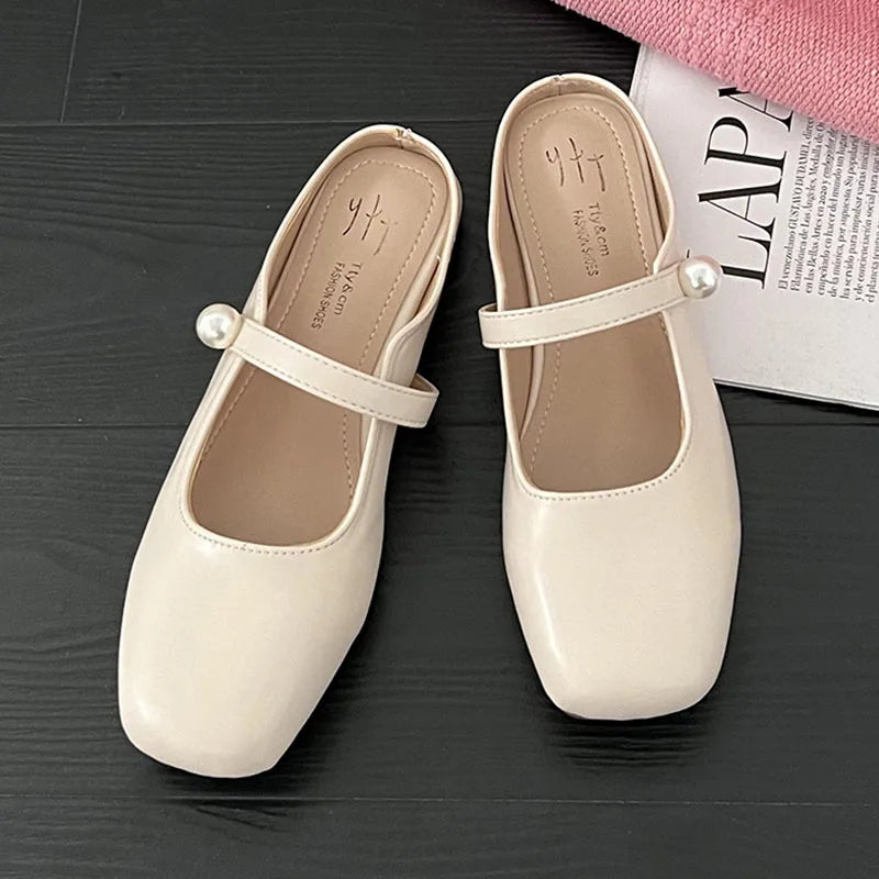 LBSFY  -  2024 Summer New Shllow Sliver Slip On Women Mules Shoes Soft Sole Ladies Casual Slipper Flat Heel Ladies Casual Sandal Slides