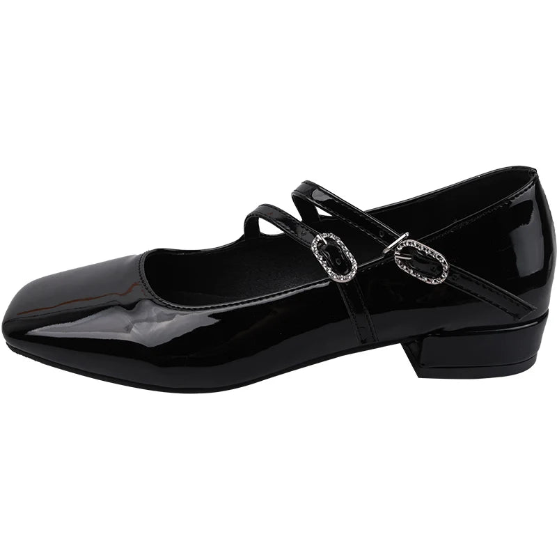 LBSFY  -  2024 New Women Flat Shoes Fashion Square Toe Shallow Buckle Ladies Ballet Shoes Soft Casual Flat Mary Jane Shoes
