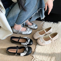 LBSFY -2025 Autumn Lace Women Mary Jane Shoes Fashion Shallow Round Toe Lolita Shoes Ladies Elegant Outdoor Single Shoes Women Loafers