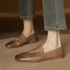 LBSFY  -  Women Genuine Leather 2025 Flats New Soft Leather Round Toe Casual Shoes Woman Flats Loafers Working Shoes