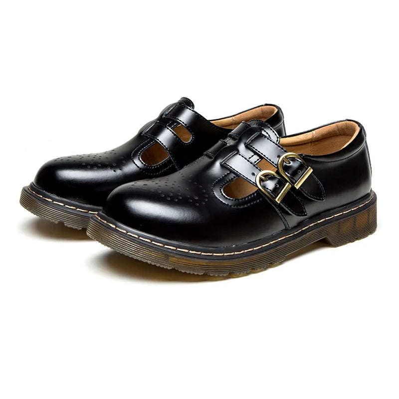 LBSFY  -  Vintage Block Women's Shoes Thick Sole Sen Women's Japanese Mary Jane Single Shoes Cute Big Head JK Small Leather Shoes