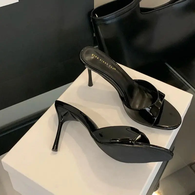 LBSFY  - Brand Women Slippers High Heels Sandals Sexy Pointed Open Toe Party Wedding Summer Shoes Woman Soft Outdoor Slides