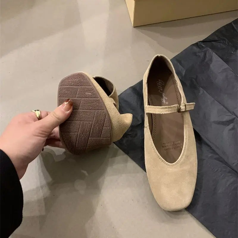 LBSFY -Brand New Women Flats Round Toe Shallow Slip On Ladies Casual Ballet Shoes Soft Leather Eelgant Dress Shoes Mujer Size