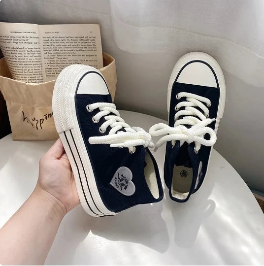 LBSFY  -  Platform Canvas Shoes for Women High-top Candy Color Korean Fashion Shoes Student Casual All-match Designer Footwear New