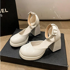 LBSFY  -  Platform Heels Pumps Women Shoes Mary Jane Shoes Chunky Heel Fashion Women's Sandals Party Pink Luxury Designer High Heels Women