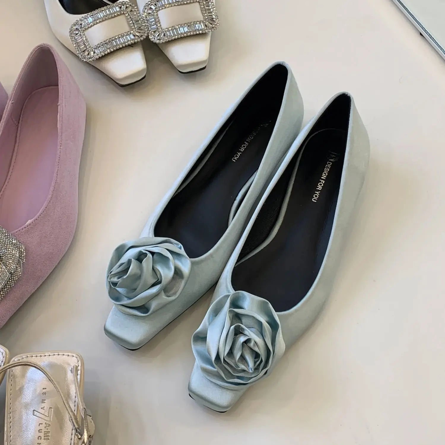 LBSFY  -  Ankle Strap Buckle Sandals Ladies Brand Designer Stiletto Pointed Toe Hollow Walking Show Shoes for Women Dress Pumps M