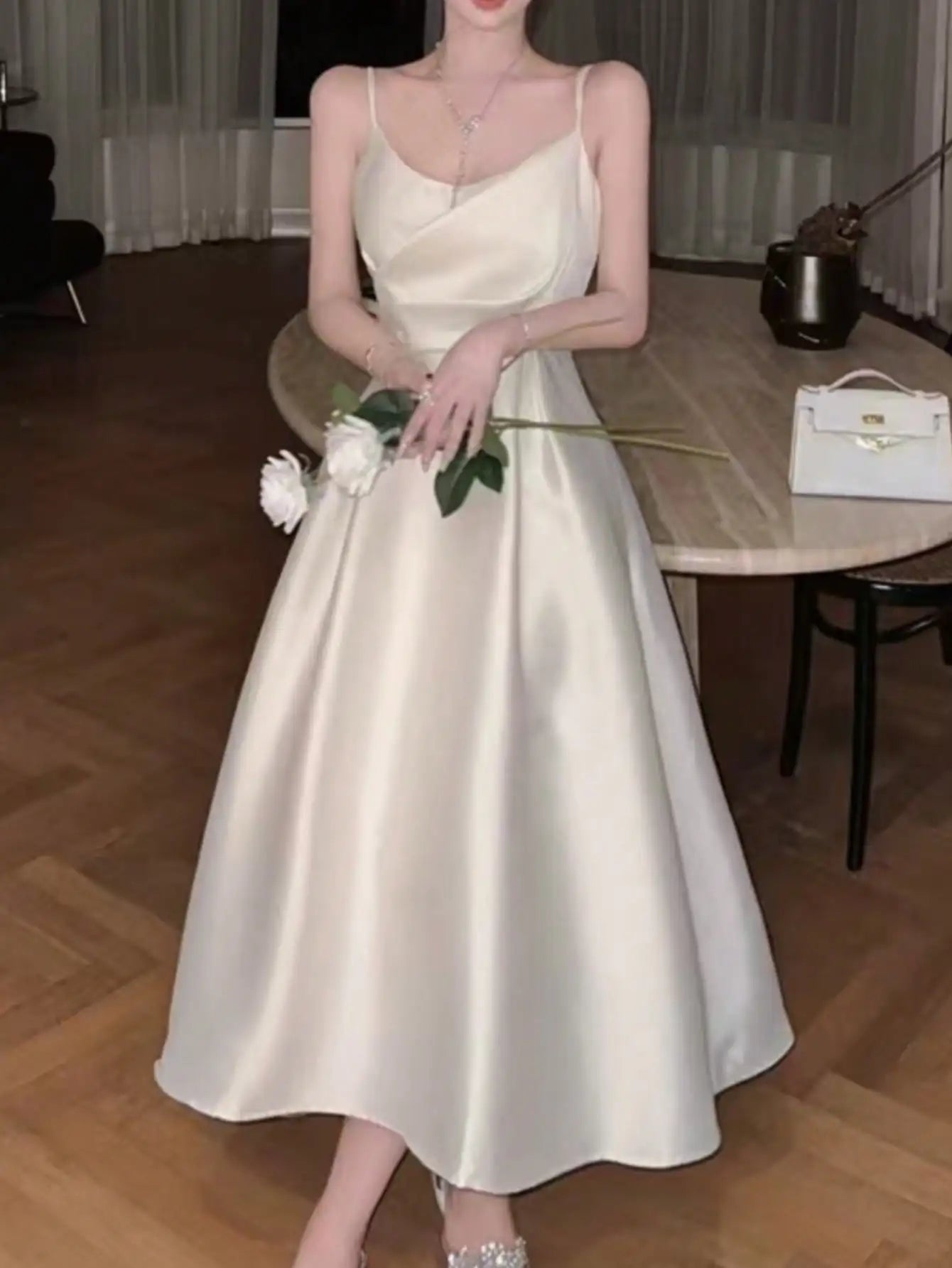 LBSFY -Summer Chic Solid Folds Elegant French Evening Party Dress Women Strap Corset Wedding Graduation Dresses 2025 Backless Vestidos