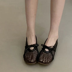 LBSFY  -Luxury Brands Hollow Sandals Women Flats Shallow New Beach Shoes Comfort Retro Female Flat shoes Mujer