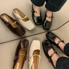 LBSFY -Summers New Style Women Cover Toe Mules Slippers Fashion Shallow Slip on Slide Ladies Women's Elegant Dress Shoes Zapatos Mujer