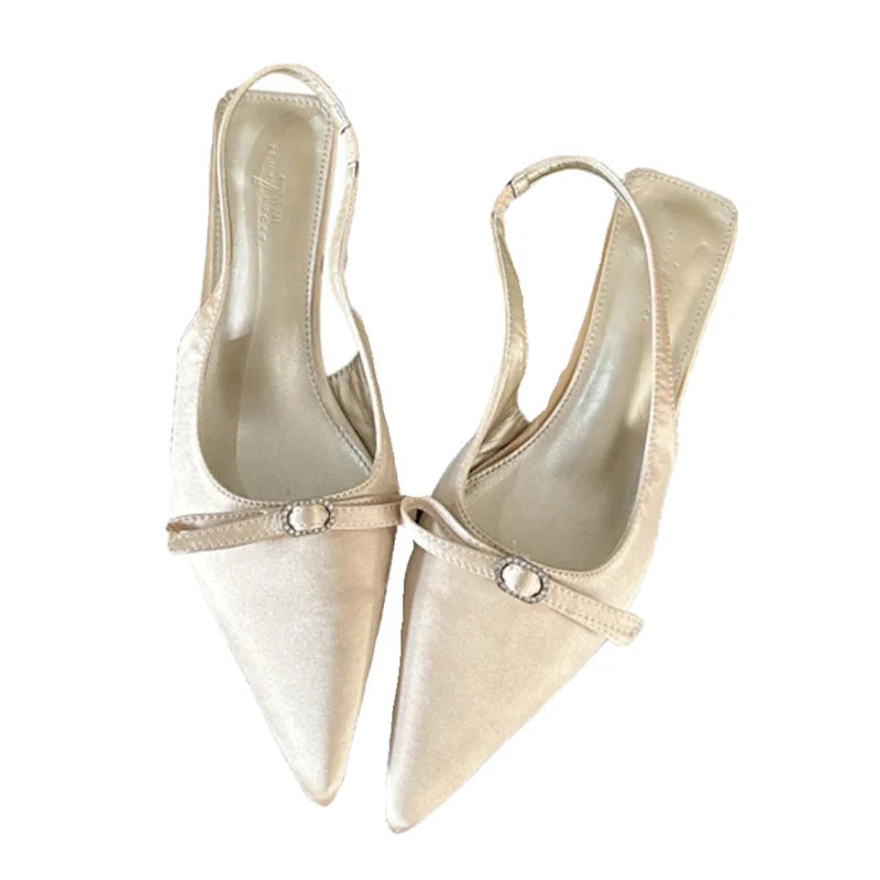 LBSFY  - Luxury Summers Pointed Toe Women's Sandals Fashion Crystal Singbacks Mules Shoes Ladies Elegant Low Heel Sandalias