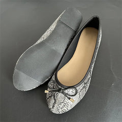 LBSFY -Spring Autumn New Round Head Bow Flat Bottom Ballet Single Shallow Mouth Women's Shoes Size 35-42