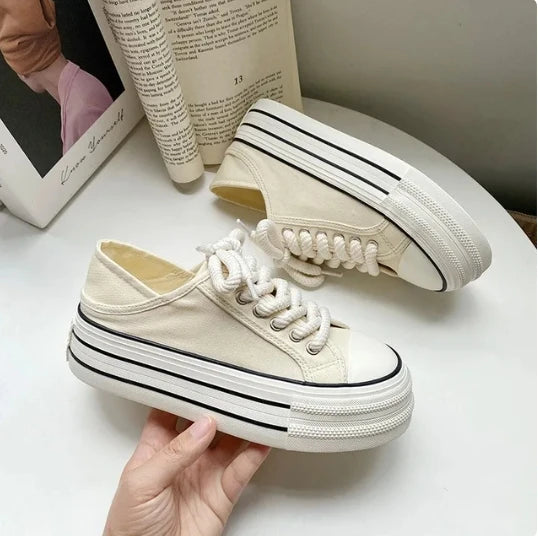 LBSFY  -  Platform Canvas Shoes for Women High-top Candy Color Korean Fashion Shoes Student Casual All-match Designer Footwear New