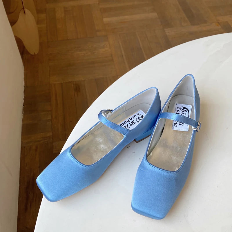 LBSFY  -   Women Flats Summer Women's Shoes Square Toes Shallow Flat Shoes Slip On Loafers High Quality Causal Outdoor Shoes