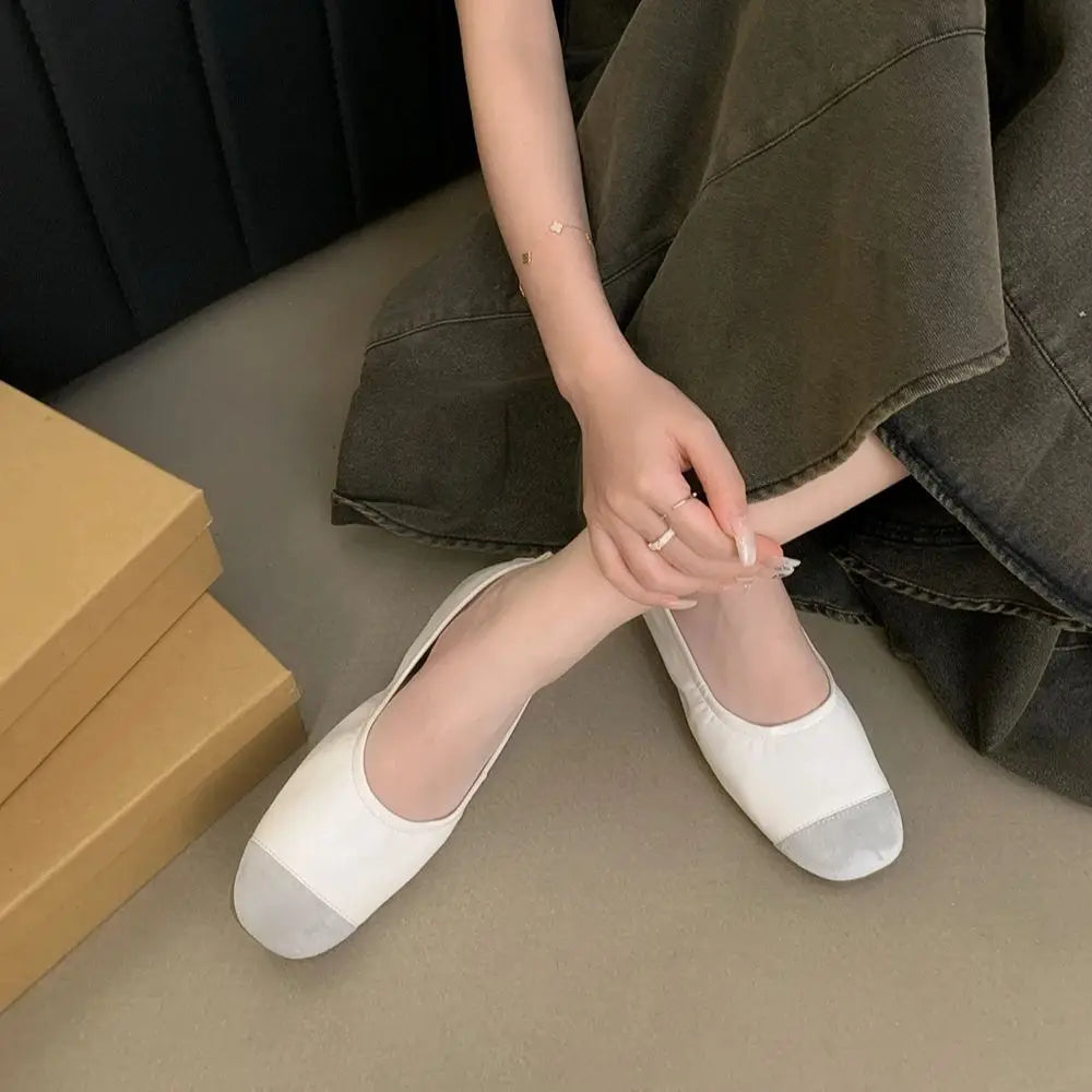 LBSFY -New Women Flats Fashion Round Toe Bow-knot Slip On Ballerinas Shoes Soft Flat Ladies Casual Dress Ballet Shoes