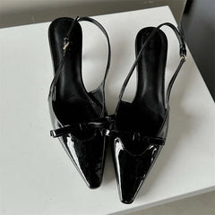 LBSFY -Fashion Slingbacks Pointed Toe Woman Pumps Sandals Elegant Wedding Party Buckle Strap Thin Heels Female Shoes