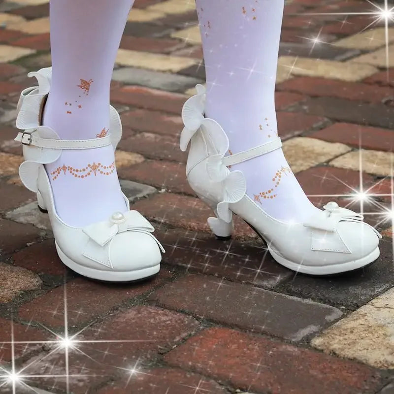 LBSFY  -  Lolita Shoes Cosplay Kawaii Anime Sweet Loli Women Tea Party High Heel Princess Bow Mary Jane Loli Shoes
