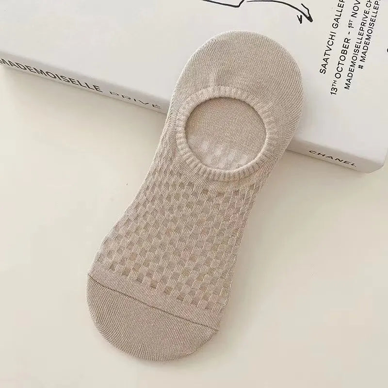 Lbsfy Women's Socks Spring Summer New Solid Color Fashion Sweat-absorbing Antibacterial Anti slip Breathable Perforated Sock Wholesale