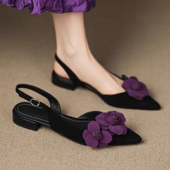 LBSFY -New Style Luxury Women's Retro Pointed Toe Decal Women's Shoes Fashion Outdoor Party High Heels Sandals Zapatos Mujer