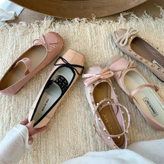 LBSFY  -    Women Flat Shoes Fashion Square Toe Shallow Slip On Ladies Ballerinas Flat Heel Casual Ballet Shoes Mujer