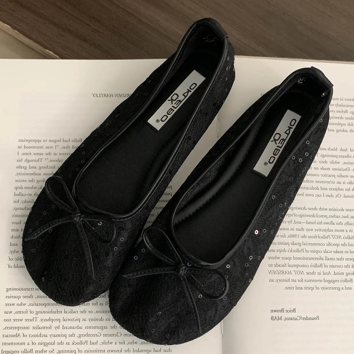LBSFY -Summer Fashion Concise Round Head  Women Ballet Flats Low Heels Bow Mesh Party Slide Mules Casual Shoes Zapatos De Mujer