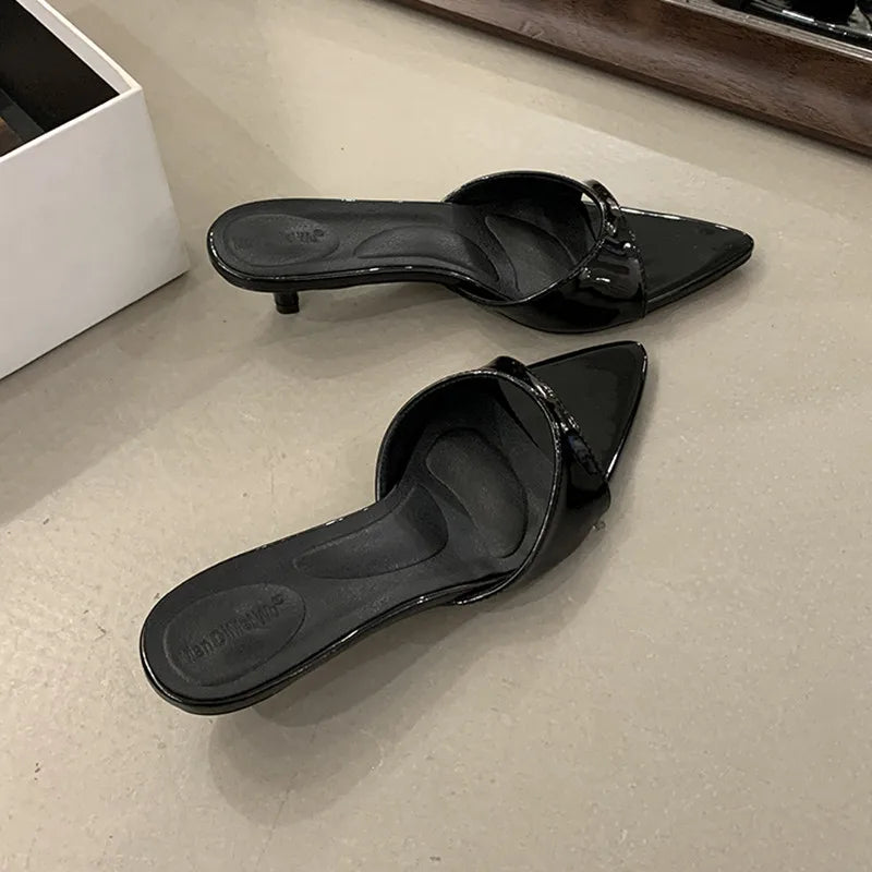 LBSFY  - Brand Women Slippers High Heels Sandals Sexy Pointed Open Toe Party Wedding Summer Shoes Woman Soft Outdoor Slides