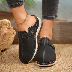 LBSFY -Large Size 42 Baotou Half Slippers for Women Spring Summer Shoes New Fashion Casual Solid Lightweight Outside Wear Slipper